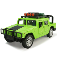 CLX彩利信1:32 声光车回力悍马军车越野车儿童合金汽车模型玩具 绿色