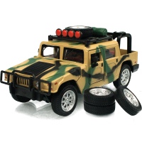 CLX彩利信1:32 声光车回力悍马军车越野车儿童合金汽车模型玩具 迷彩色