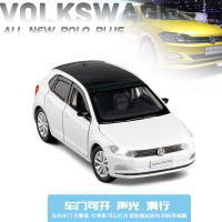 JK 1/32 大众POLO六开避震转向合金车模声光仿真汽车模型玩具轿车 白色