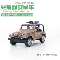 彩珀金属装甲车模型合金越野车仿真机动军用军事汽车玩具坦克模型 迷彩棕