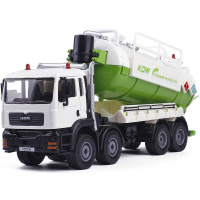 金属仿真凯迪威1:50废水回收运输车工程车合金车玩具车汽车模型 白绿色