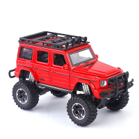 新款1:32仿真大G合金越野皮卡警汽车模型摆件男孩儿童滑行玩具车 红色(越野款)