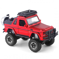 新款1:32仿真大G合金越野皮卡警汽车模型摆件男孩儿童滑行玩具车 红色(皮卡款)