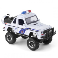 新款1:32仿真大G合金越野皮卡警汽车模型摆件男孩儿童滑行玩具车 警车(皮卡款)