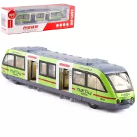 地铁模型玩具火车模型仿真地铁轻轨男孩声光玩具火车真 绿色1节
