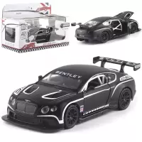 彩珀1:32宾利欧陆GT3赛车合金跑车轿车儿童汽车玩具车模 黑色盒装