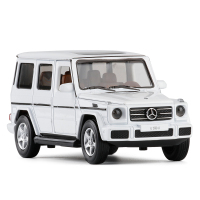 彩珀1/32奔驰G350越野车合金车模开声光回力男孩金属模型玩具车 白色