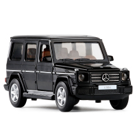 彩珀1/32奔驰G350越野车合金车模开声光回力男孩金属模型玩具车 黑色