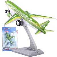 彩珀合金飞机波音777民航机客机声光静态飞机模型玩具收藏 绿色盒装带支架