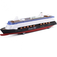 彩珀大型游轮模型轮船邮轮合金玩具船声光回力远洋客船 黑色