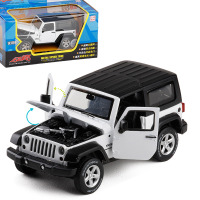 彩珀金属仿真1:32吉普 JEEP越野车模 声光合金汽车模型儿童 白色盒装