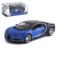 新款美驰图1/24布加迪chiron跑车原厂仿真合金汽车模型金属车摆件 蓝色