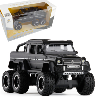 玥乐1/32迈巴赫G65大脚避震越野合金车模灯光音乐金属儿童玩具车 黑色