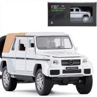 金属仿真1/32迈巴赫G650越野车灯光音乐金属合金车模男孩玩具模 白色密蓬
