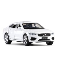 金属仿真JK 1/32 合金汽车模型沃尔沃S90小汽车模型玩具收藏摆设 白色
