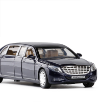 金属车模迈巴赫S650仿真加长汽车模型合金玩具车儿童小 天蓝色盒装