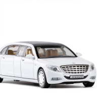 金属车模迈巴赫S650仿真加长汽车模型合金玩具车儿童小 白色盒装