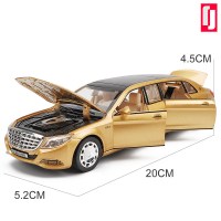 奔驰车模迈巴赫S600汽车模型仿真儿童合金玩具车收藏限量款男孩 加长版S650金[散装]