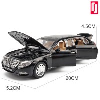 奔驰车模迈巴赫S600汽车模型仿真儿童合金玩具车收藏限量款男孩 加长版S650黑[散装]