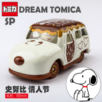 日本TAKARA TOMY多美卡迪士尼合金小车模型玩具米奇米妮老爷车 浅黄色史努比情人节