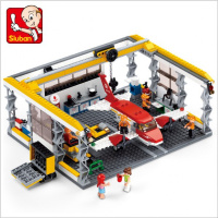 兼容乐高7男孩子拼装积木8航天直升飞机儿童组装客机玩具10岁 [小型飞机维修厂]599片