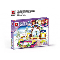 兼容乐高冰雪公主魔法城堡儿童拼装积木玩具女孩别墅小木屋 滑雪度假村溜冰场[412片]