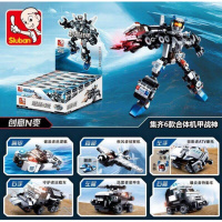 兼容乐高拼装积木玩具6儿童战斗机甲模型战神6男孩手工8-12岁 六合一特警战神
