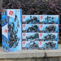 拼装积木积创世纪变形机器人金刚汽车人玩具超级战车锋影 8合1暗影脉冲战车1413