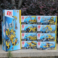 拼装积木积创世纪变形机器人金刚汽车人玩具超级战车锋影 8合1锋影战车1408