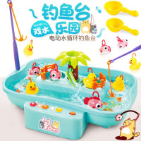 儿童钓鱼玩具水上钓鸭子过家家玩具套装一岁两岁宝宝小孩早教电动1-2-3-4-6岁男孩女孩生日 绿色