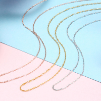 中银金行18k金项链彩金项链女玫瑰金黄金白金O字链吊坠配链锁骨链