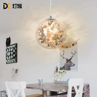 灯稀 北欧简约现代餐厅吊灯单头玻璃圆球家居饭厅餐桌创意个性飘窗灯具