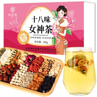 谯韵堂高端十八味女神茶240g/盒品质三角包茶桂圆红枣枸杞阿胶人参玫瑰女人女神茶饮