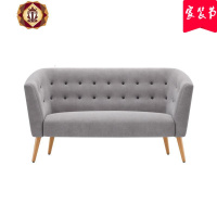 三维工匠双人小户型北欧布艺简约美甲服装店沙发女装店租房卧室经济型两人