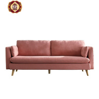 三维工匠粉色北欧小户型ins风布艺沙发简约双人三人客厅可拆洗沙发组合