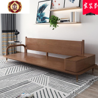 三维工匠北欧小户型实木沙发 白蜡木现代简约布艺沙发日式客厅家具多功能