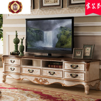 三维工匠美式实木电视柜茶几组合 卧室电视柜小户型家用高款客厅电视机柜