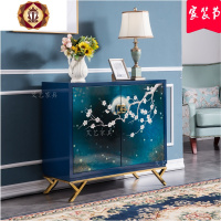 三维工匠轻奢鞋柜手绘装饰柜入户厅柜港式家具新中式玄关柜进隔断柜子