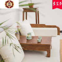 三维工匠老榆木多功能推拉罗汉床实木沙发中式禅意简约抽拉伸缩单人床定制