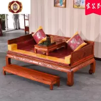 三维工匠实木罗汉床新中式仿古榆木禅意罗汉床现代客厅花沙发床榻组合