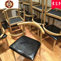 三维工匠快餐桌椅组合咖啡厅西餐厅桌椅铁艺牛角椅餐饮饭店小吃奶茶店桌椅