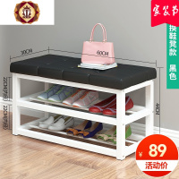 三维工匠换鞋凳挂衣架一体衣帽架小型玄关可坐鞋柜简易坐垫家用进口鞋架