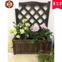 三维工匠木栅栏花盆围栏攀爬花架防腐阳台户外花箱实木爬藤架网格隔断花