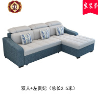 三维工匠沙发床现代简约多功能储物客厅小户型折叠抽拉两用拆洗布艺沙发床