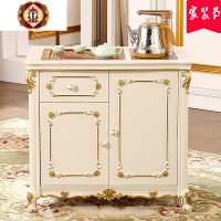 三维工匠欧式实木茶台阳台移动功夫茶几家用茶水柜美式小茶车茶桌复古