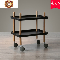 三维工匠北欧储物丹麦沙发边柜小户型简约床头桌实木推车迷你移动茶几边几