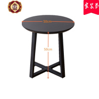 三维工匠北欧小茶几ins网红小圆桌现代简约沙发边几实木黑色家用客厅角几