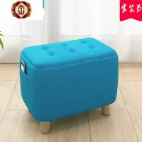 三维工匠换鞋凳时尚创意坐墩圆凳布艺沙发小凳子家用客厅板凳矮凳实木方凳