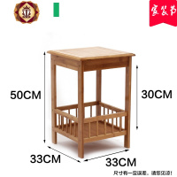 三维工匠楠竹客厅沙发边几边角几小茶几置物架卧室床头柜小桌子边角夹缝柜