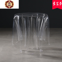 三维工匠漂浮角几北欧亚克力桌子简约现代边几欧式客厅小圆桌创意透明茶几